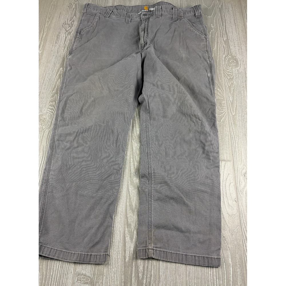 Carhartt Mens Gray Workwear Denim Jeans 44x30 Relaxed Fit Straight Leg